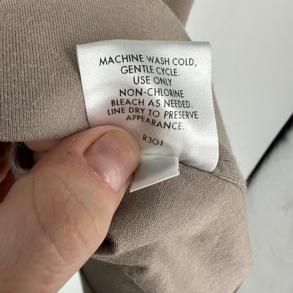 Eileen Fisher Stand‎ Collar Zip/Snap Long Organic Cotton Jacket Taupe Tan Medium - Picture 9 of 11